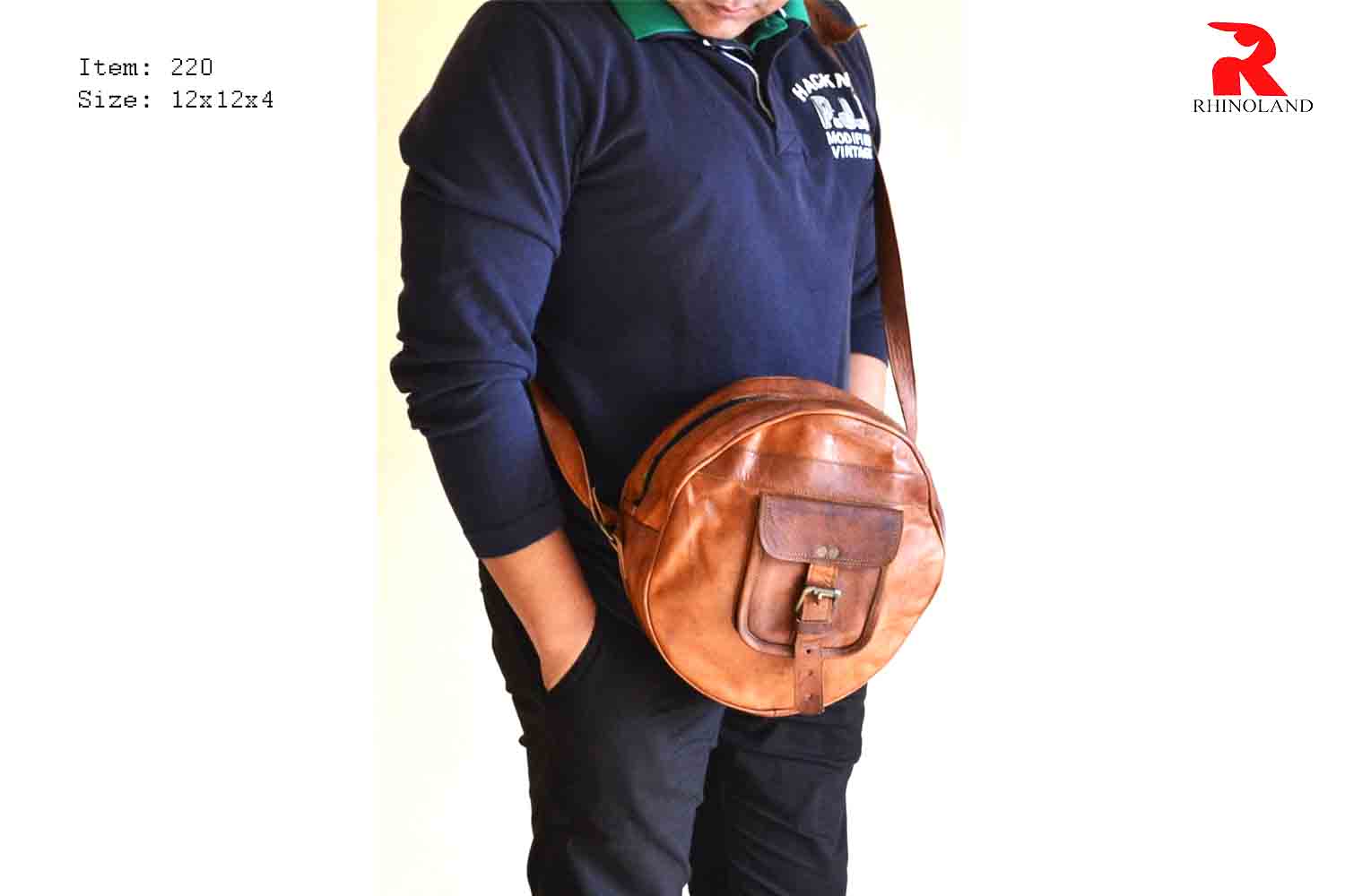 Rhinoland Vintage Leather Crossbody Sling Bag