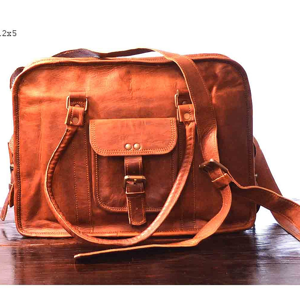 Rhinoland Executive Vintage Leather Laptop Messenger Bag (16”)