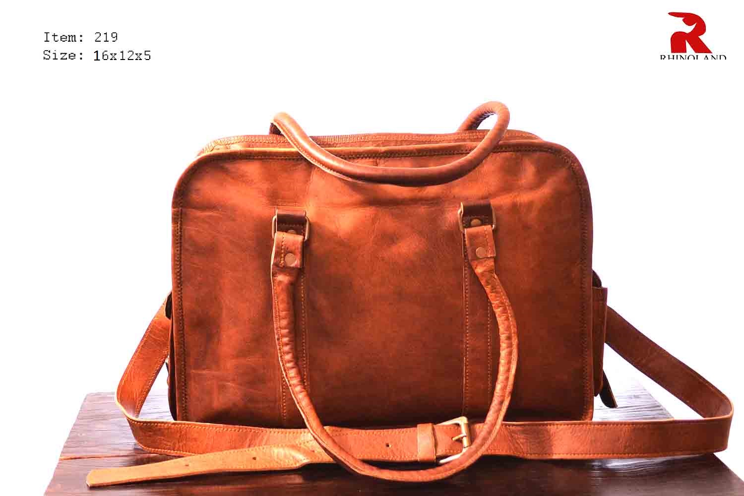 Rhinoland Executive Vintage Leather Laptop Messenger Bag (16”)