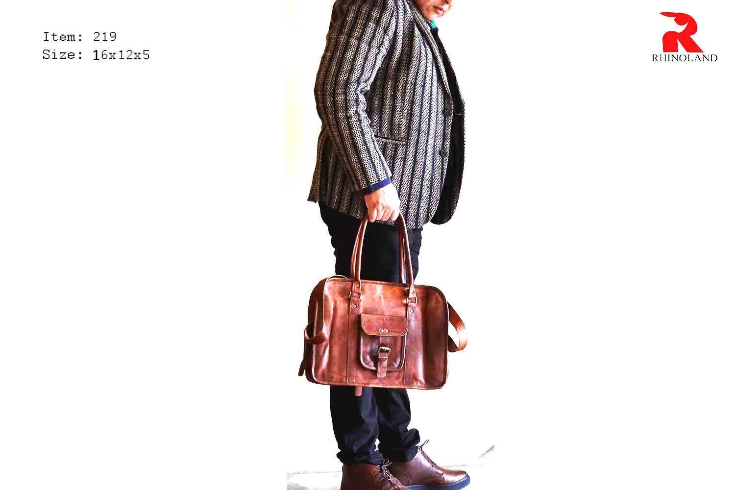 Rhinoland Executive Vintage Leather Laptop Messenger Bag (16”)