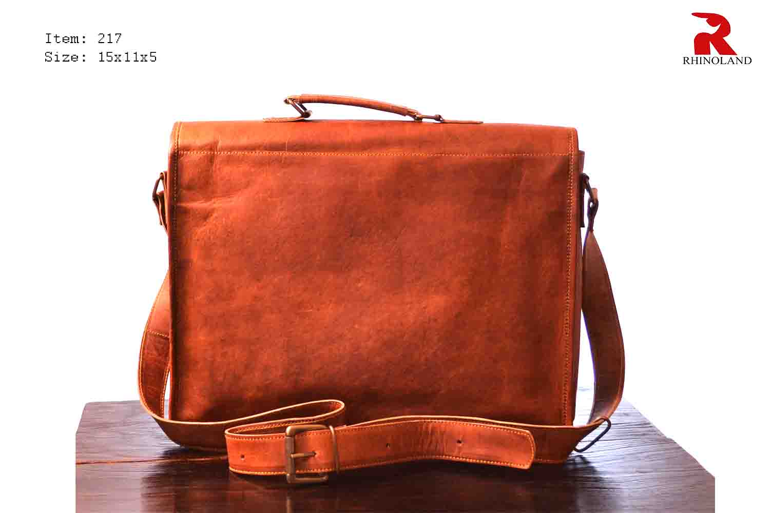 Rhinoland Executive Vintage Leather Laptop Messenger Bag (15”)
