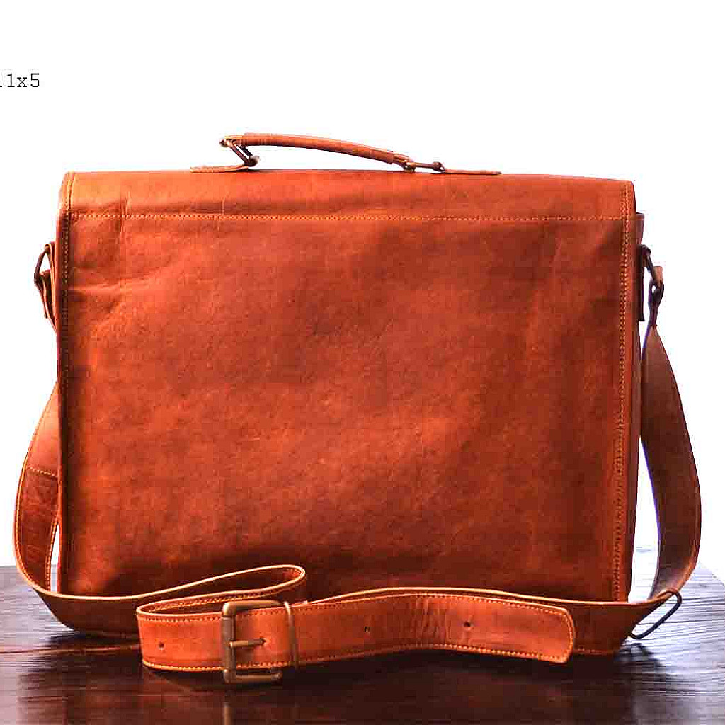 Rhinoland Executive Vintage Leather Laptop Messenger Bag (15”)