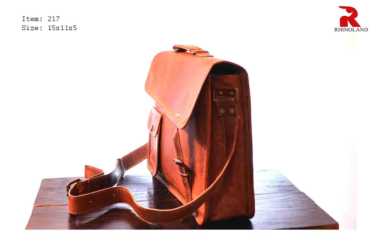 Rhinoland Executive Vintage Leather Laptop Messenger Bag (15”)