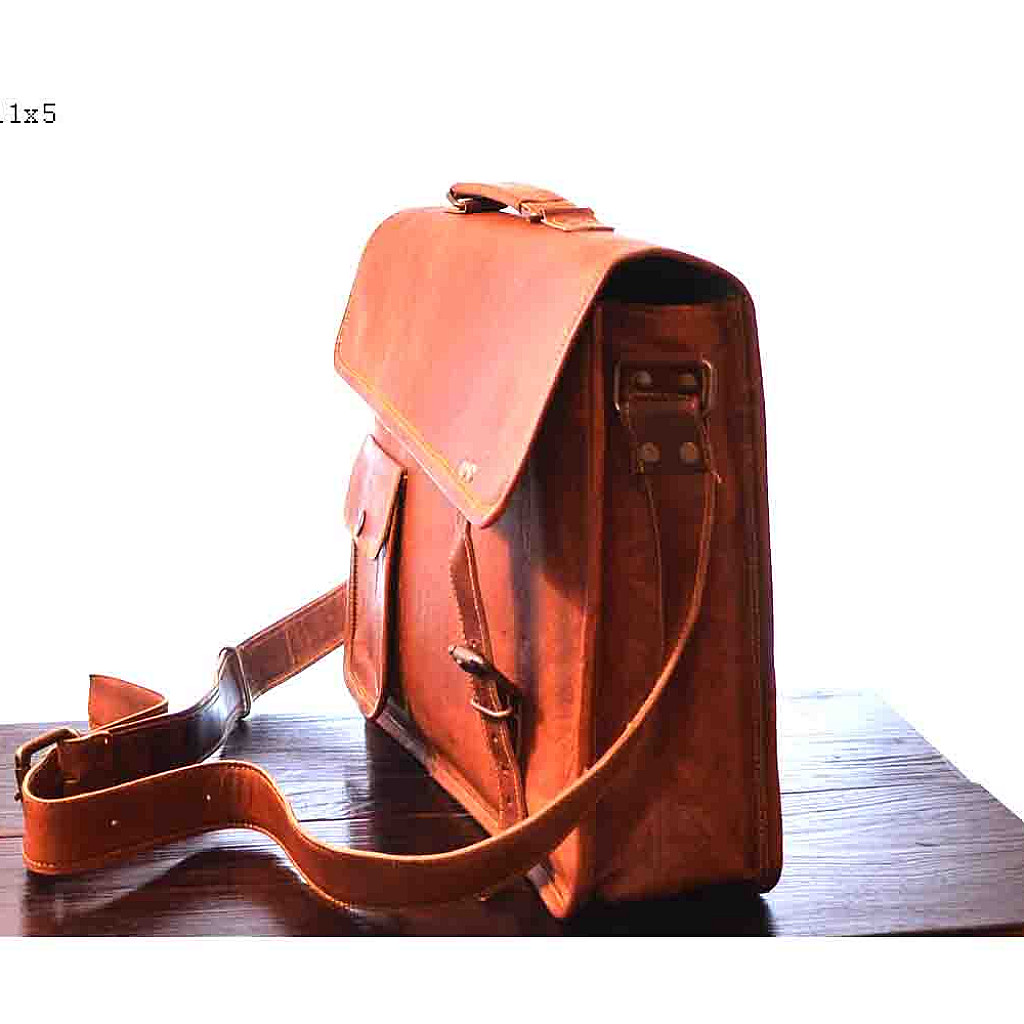 Rhinoland Executive Vintage Leather Laptop Messenger Bag (15”)