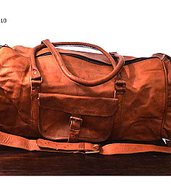 Rhinoland Vintage Leather Travel Duffle Bag (Round Design)