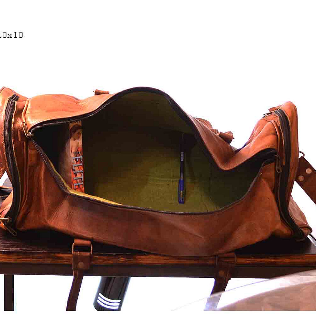 Rhinoland Vintage Leather Travel Duffle Bag (Round Design)