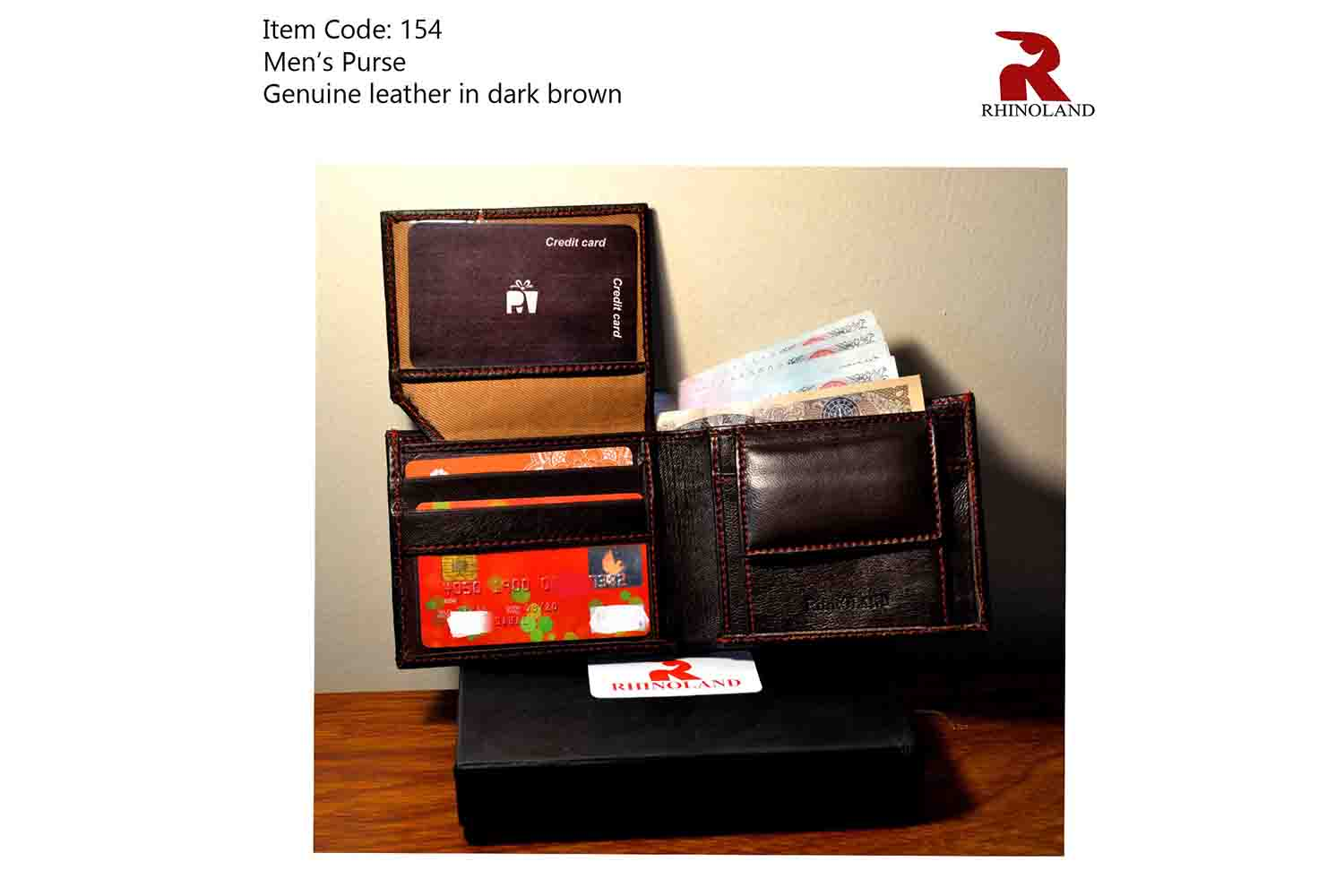 Rhinoland Single Fold Leather Wallet For Men
