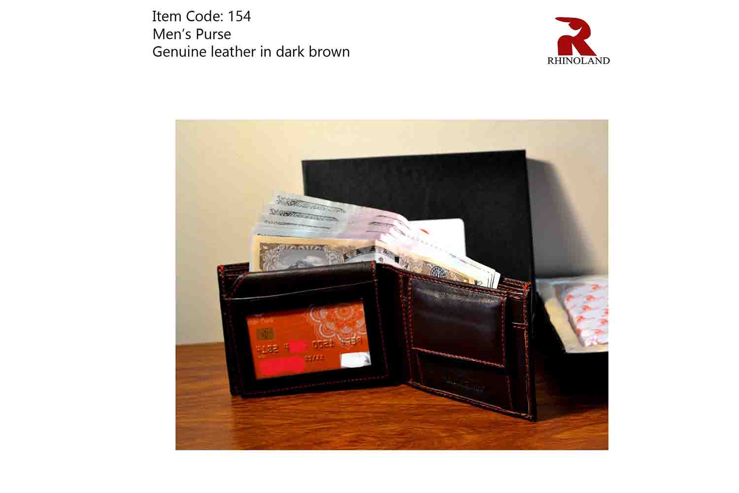 Rhinoland Single Fold Leather Wallet For Men