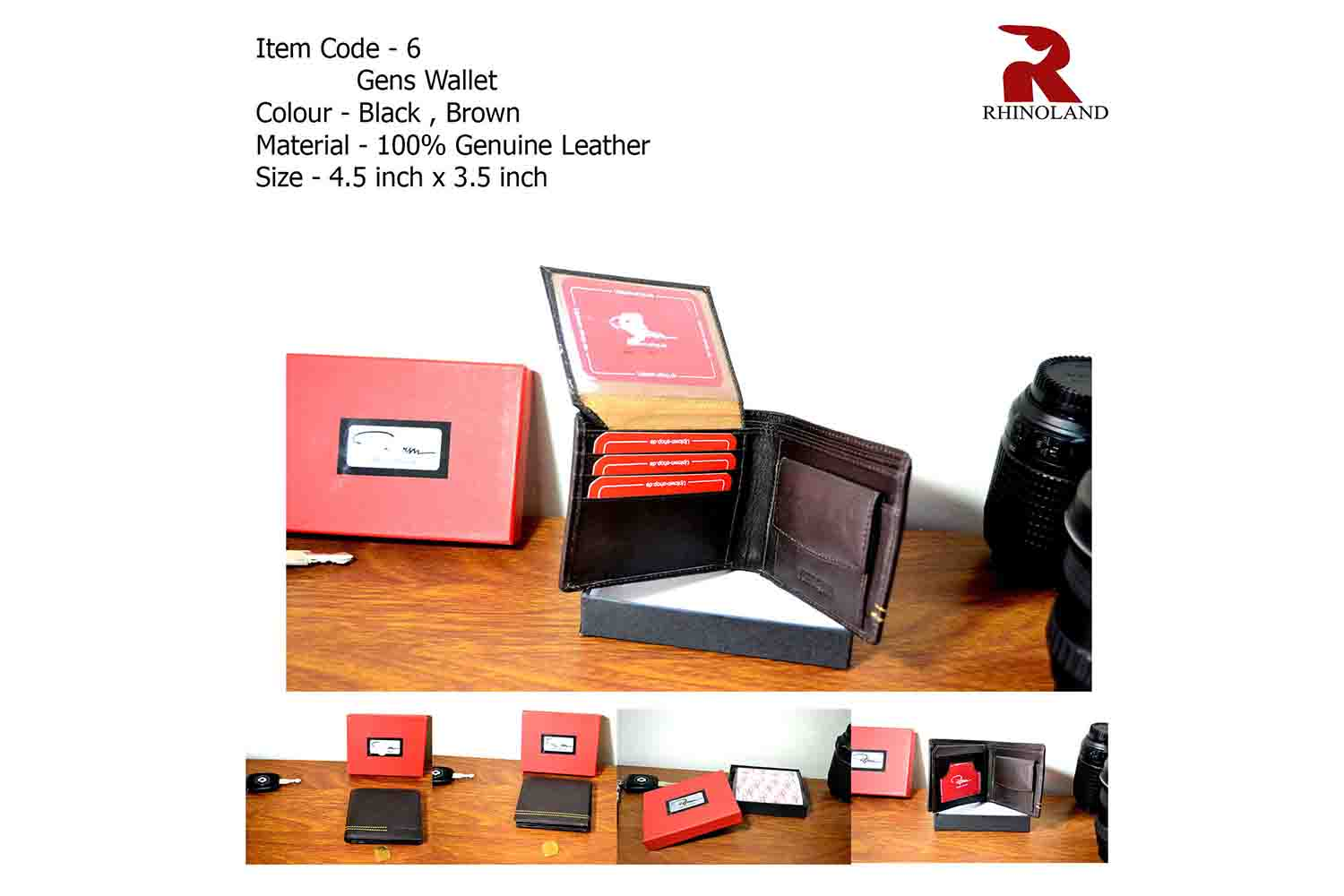 Rhinoland Single Fold Leather Wallet For Men
