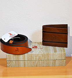 Rhinoland Belt & Wallet Gift Combo Set for Men – Genuine Leather | Premium Gift Box