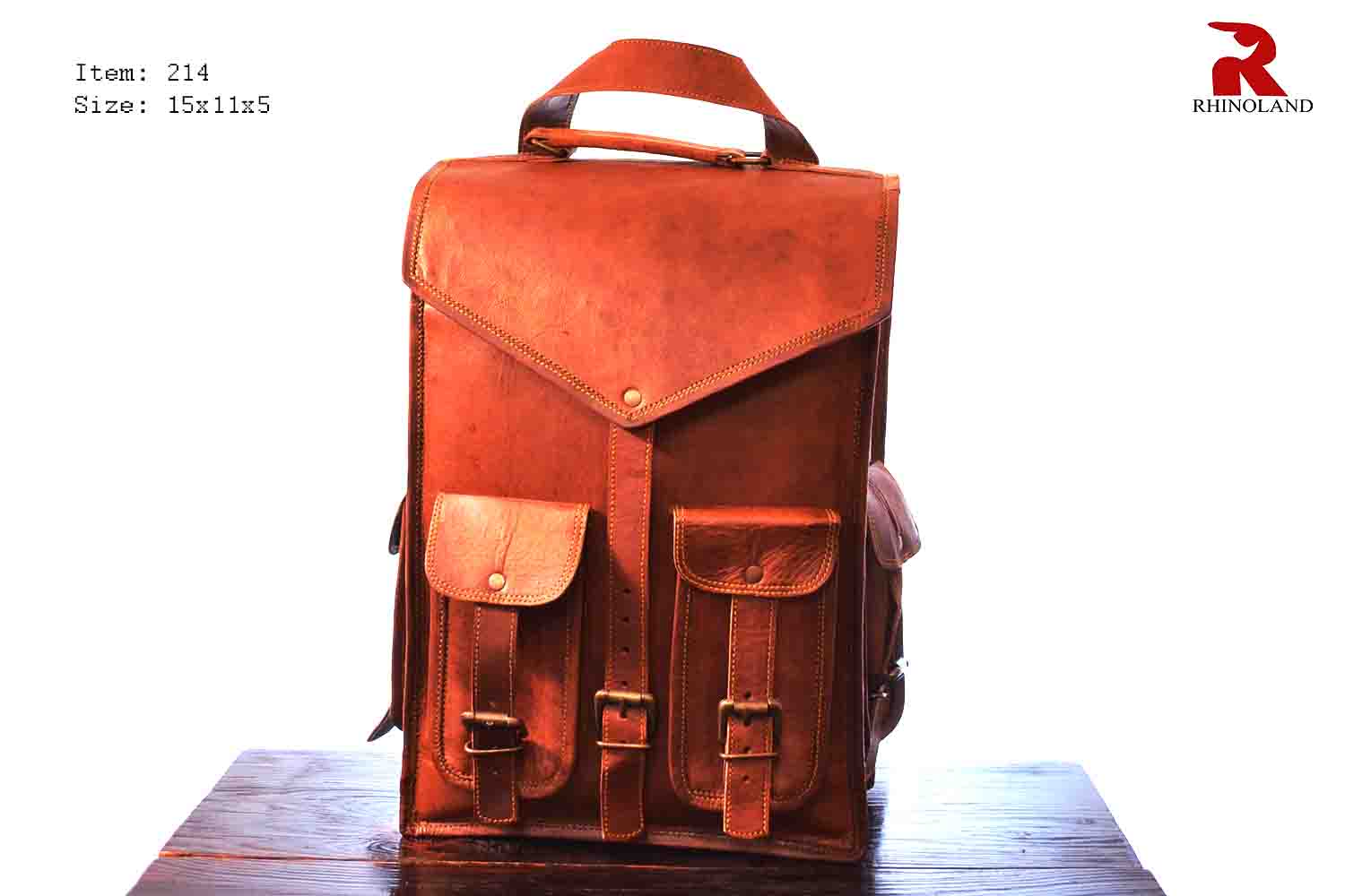 Rhinoland Executive Compact Leather Backpack