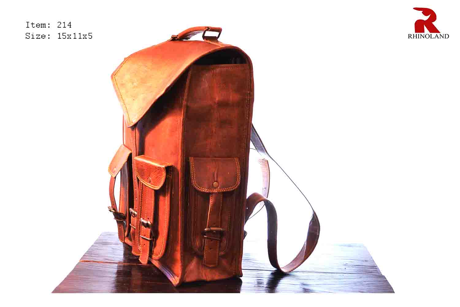 Rhinoland Executive Compact Leather Backpack