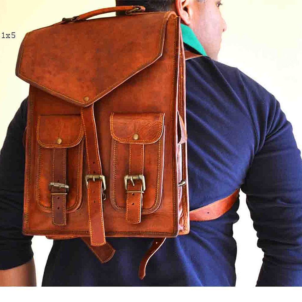 Rhinoland Executive Compact Leather Backpack