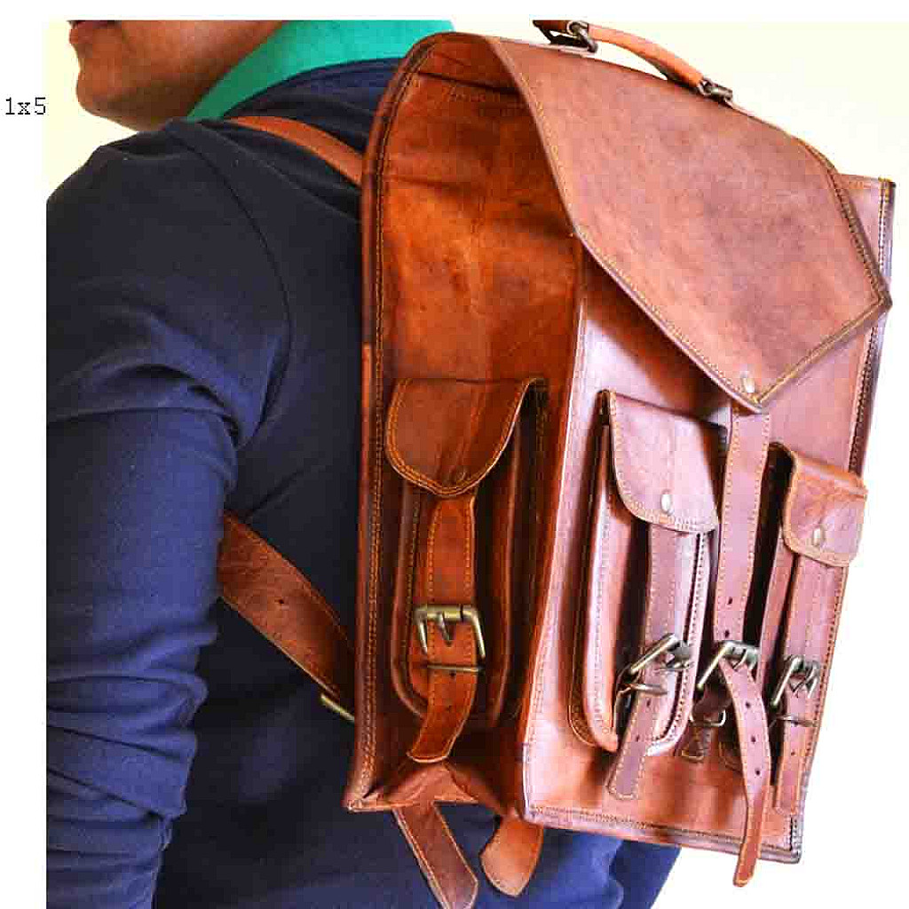 Rhinoland Executive Compact Leather Backpack