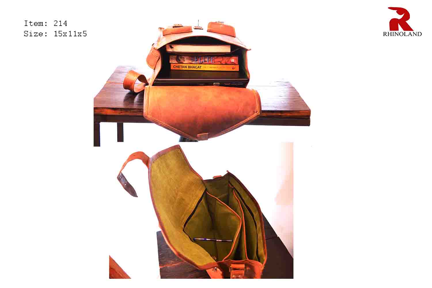 Rhinoland Executive Compact Leather Backpack